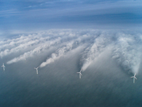 Wind wakes in clouds, courtesy of Vattenfall.